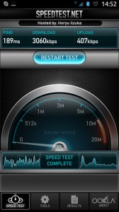 so-net モバイル 3G　スピードテスト