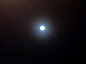 霧夜の月